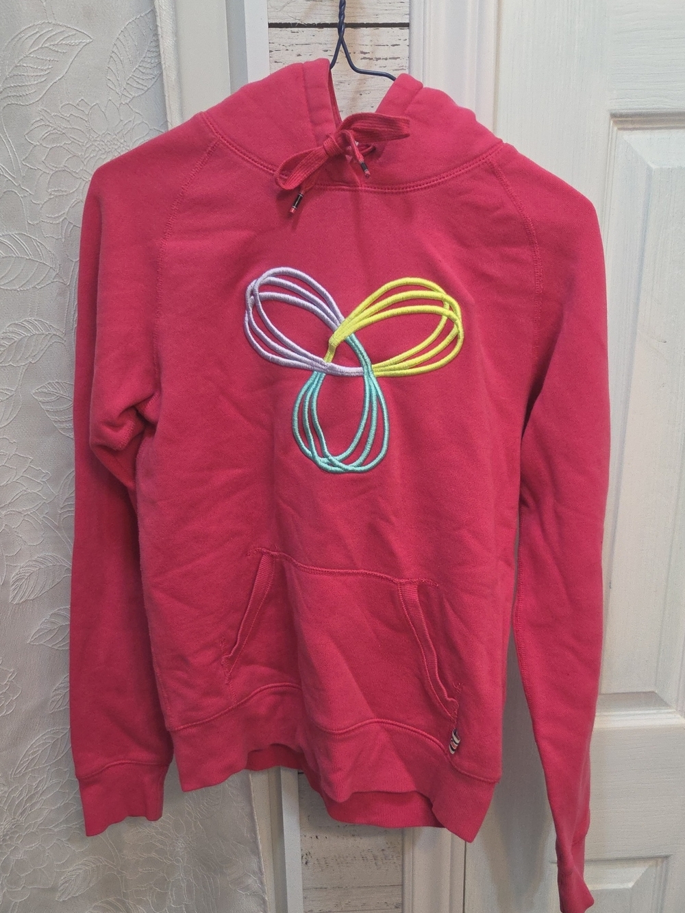 TNA Pink Pullover Hoodie with Multicolour Logo